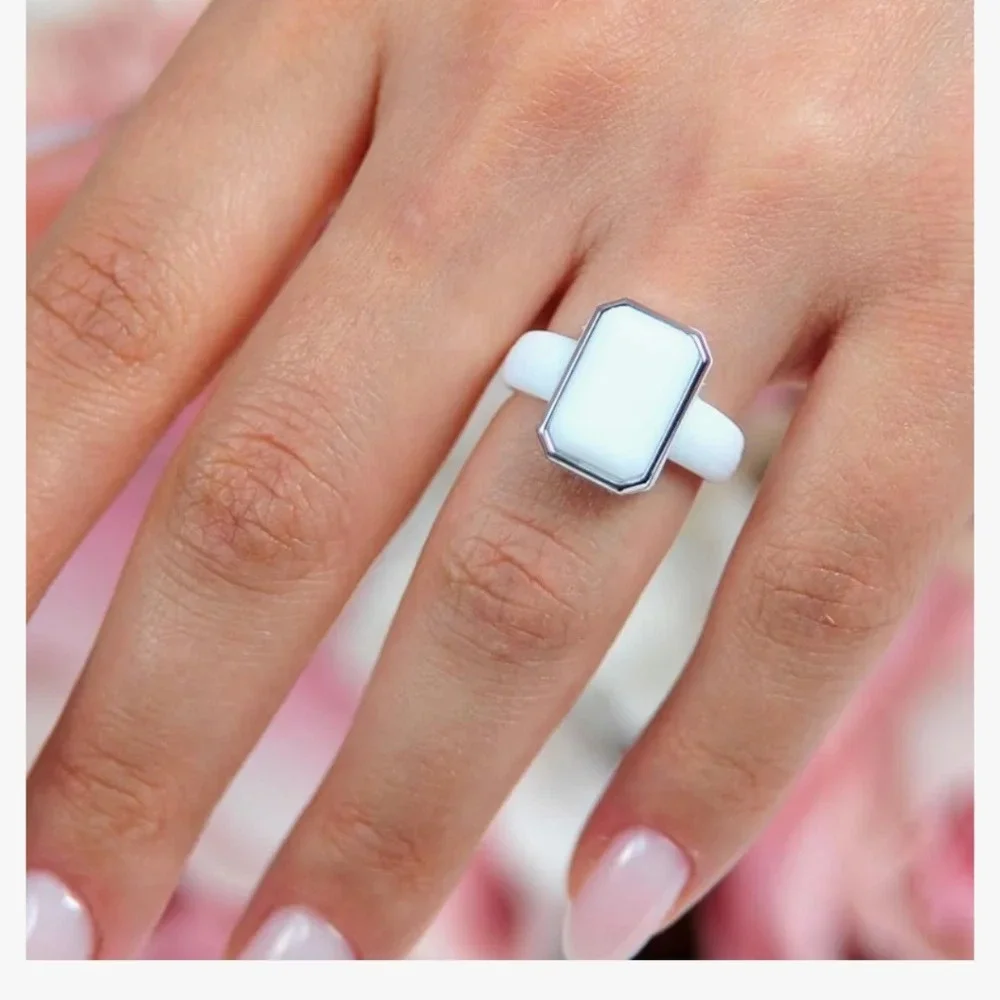 Rubber Silicone Chunky White Fashion Ring